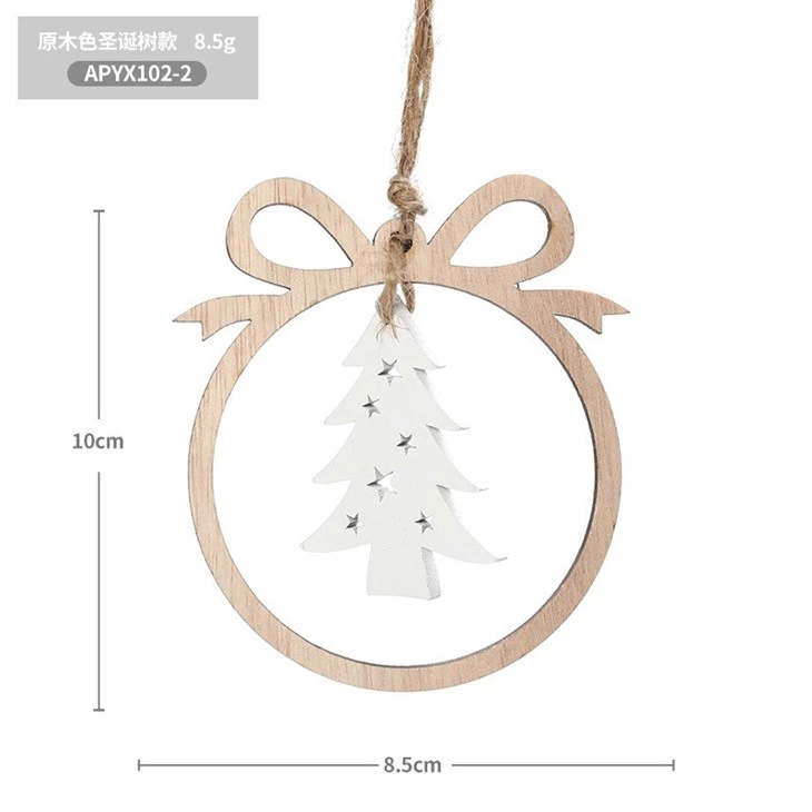 Wooden Decorative Christmas Tree Pendants